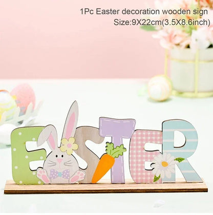 Spring Bunny Wooden Ornament