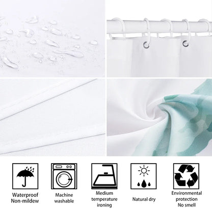 3D Shower Curtain with 3 Piece Accessories