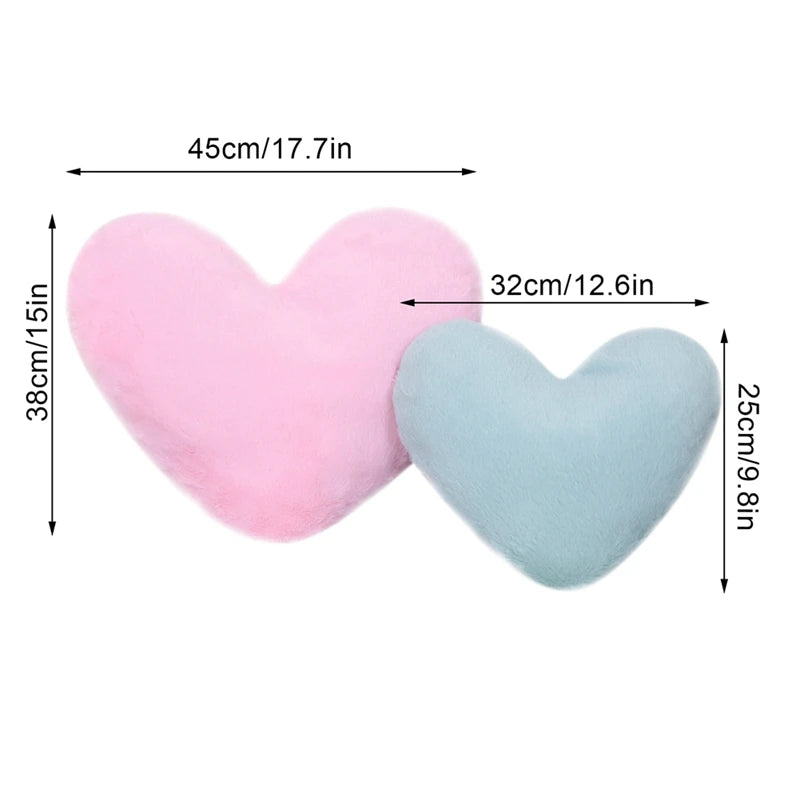 Faux Rabbit Fur Heart Pillow