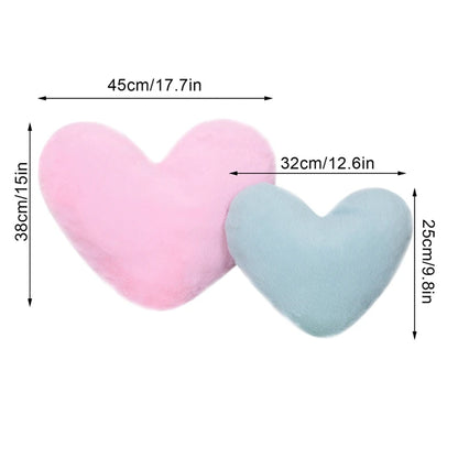 Faux Rabbit Fur Heart Pillow
