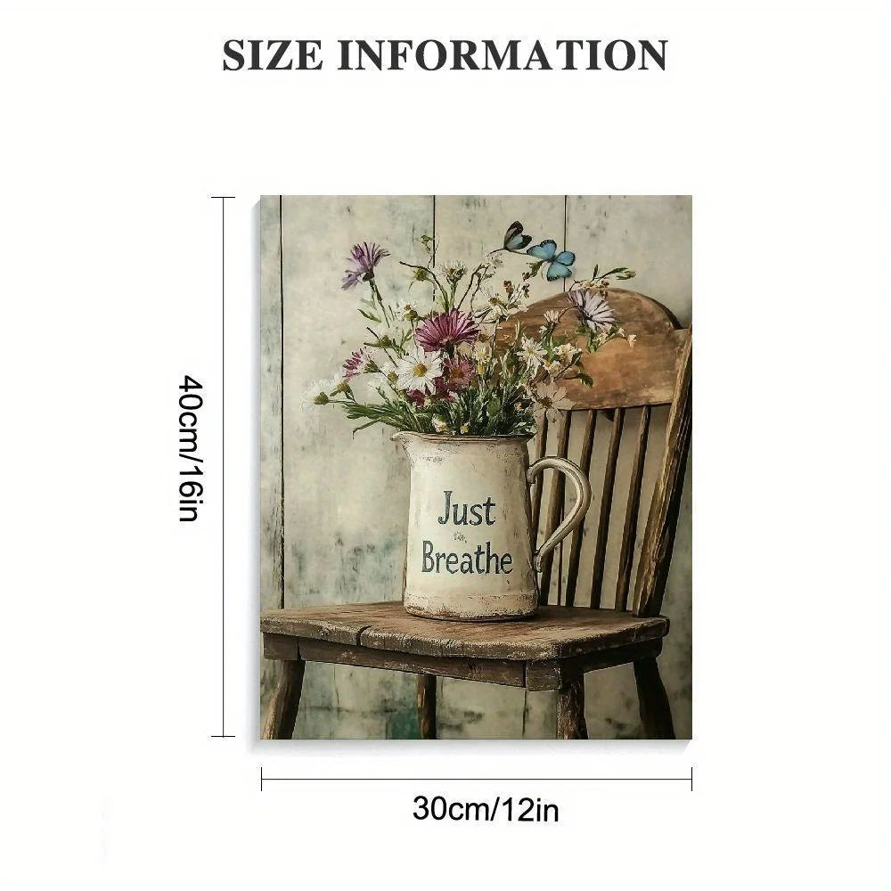 Wooden Frame Hummingbird Canvas Poster