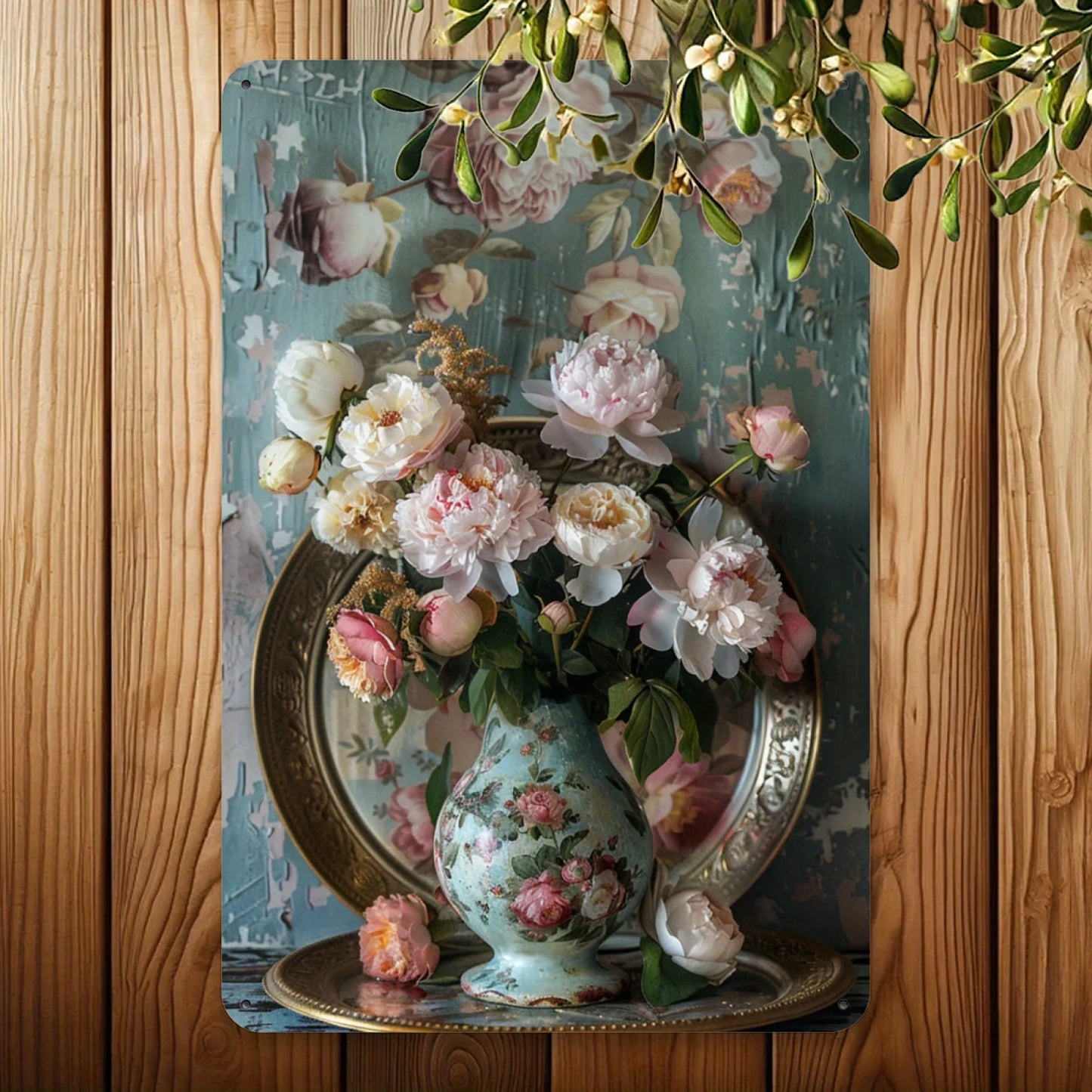 Floral Metal Tin Sign