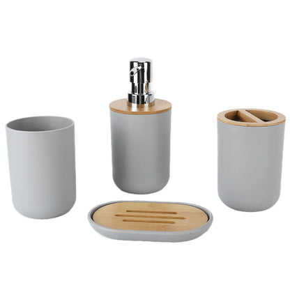 Bamboo 4Pcs Bathroom Accessory Set