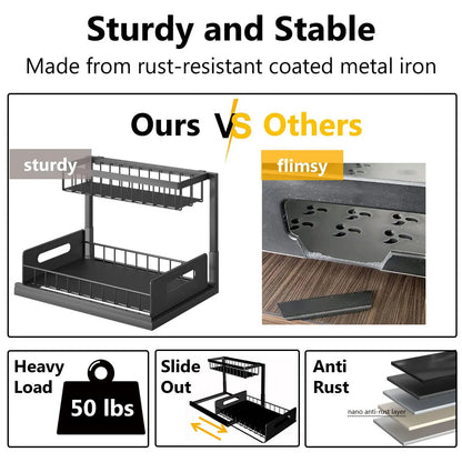 Under Sink 2 Shelf Pull Out Storage,