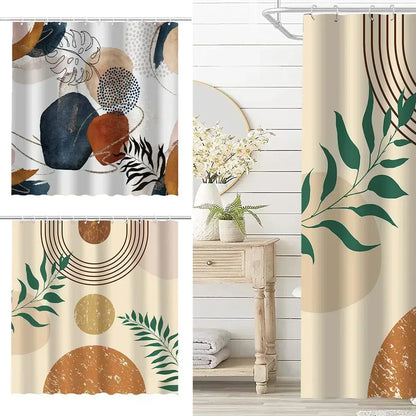 Boho Waterproof Shower Curtain with Hooks