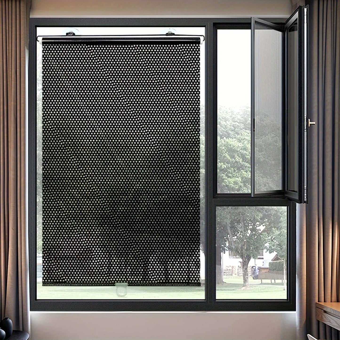 Blackout curtains with suction cups