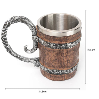 Drinking Mug Double Wall Simulation Wood