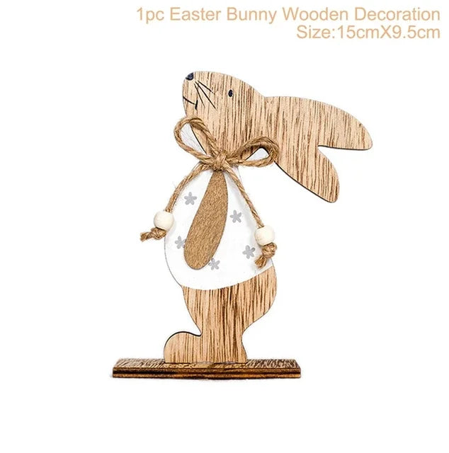 Spring Bunny Wooden Ornament