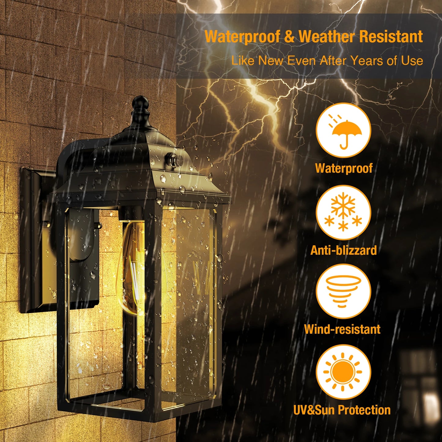 Outdoor Lights Fixture Wall Sconce - 2 Sets