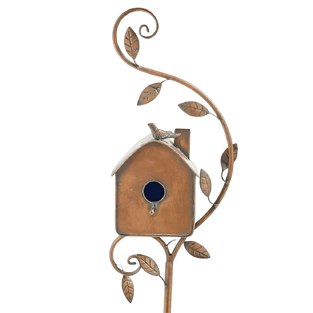 Metal Birdhouse  with Garden Stakes
