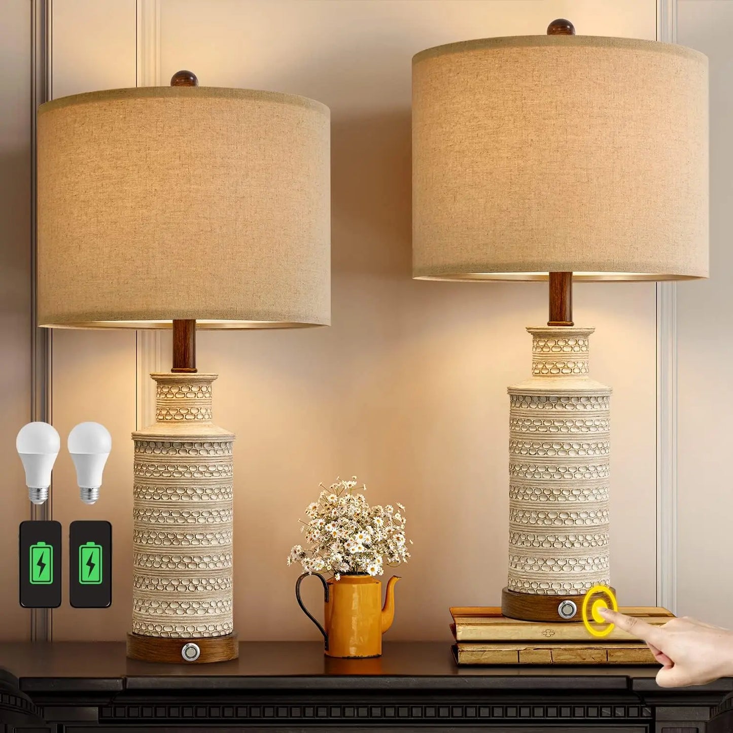 Table Lamp Set of 2- 24.5 inches high