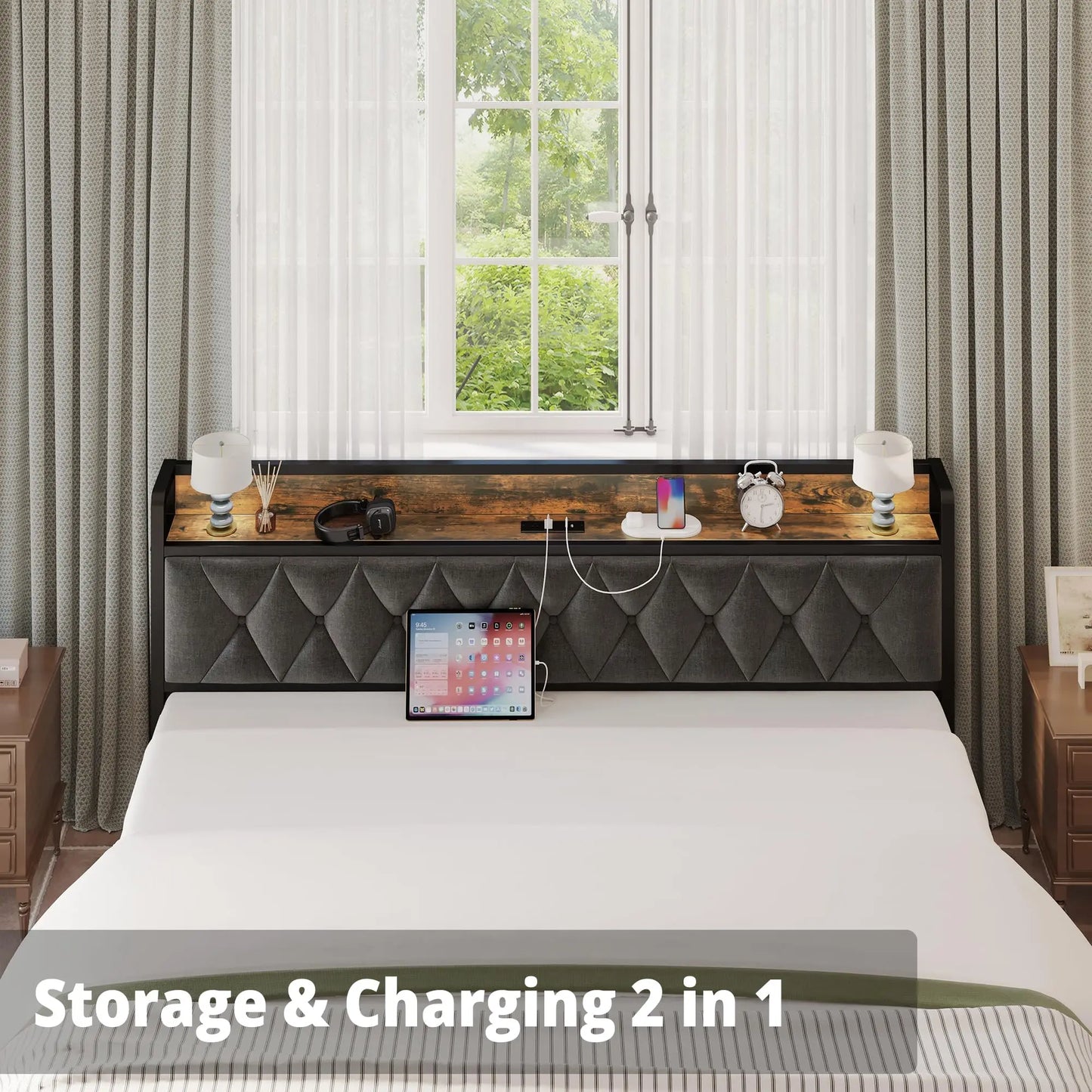 Bed Frames with Tuft Headboard
