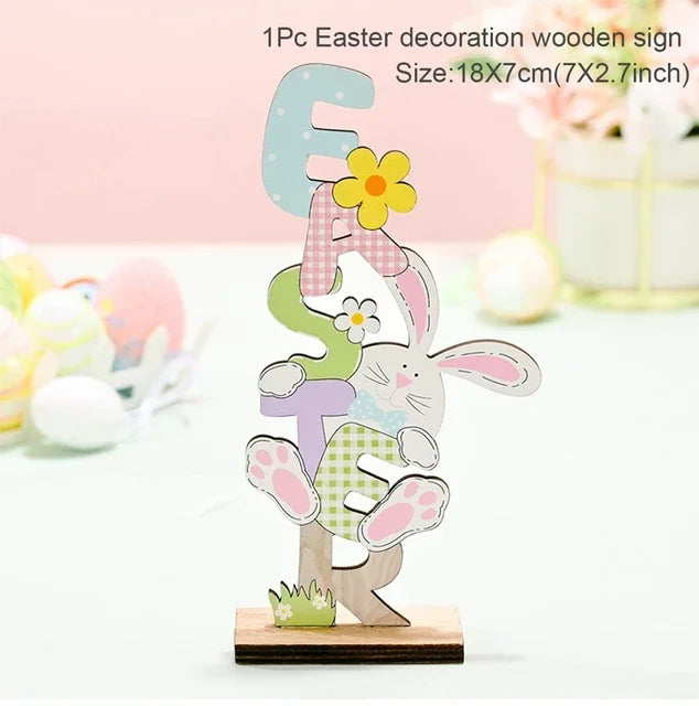Spring Bunny Wooden Ornament