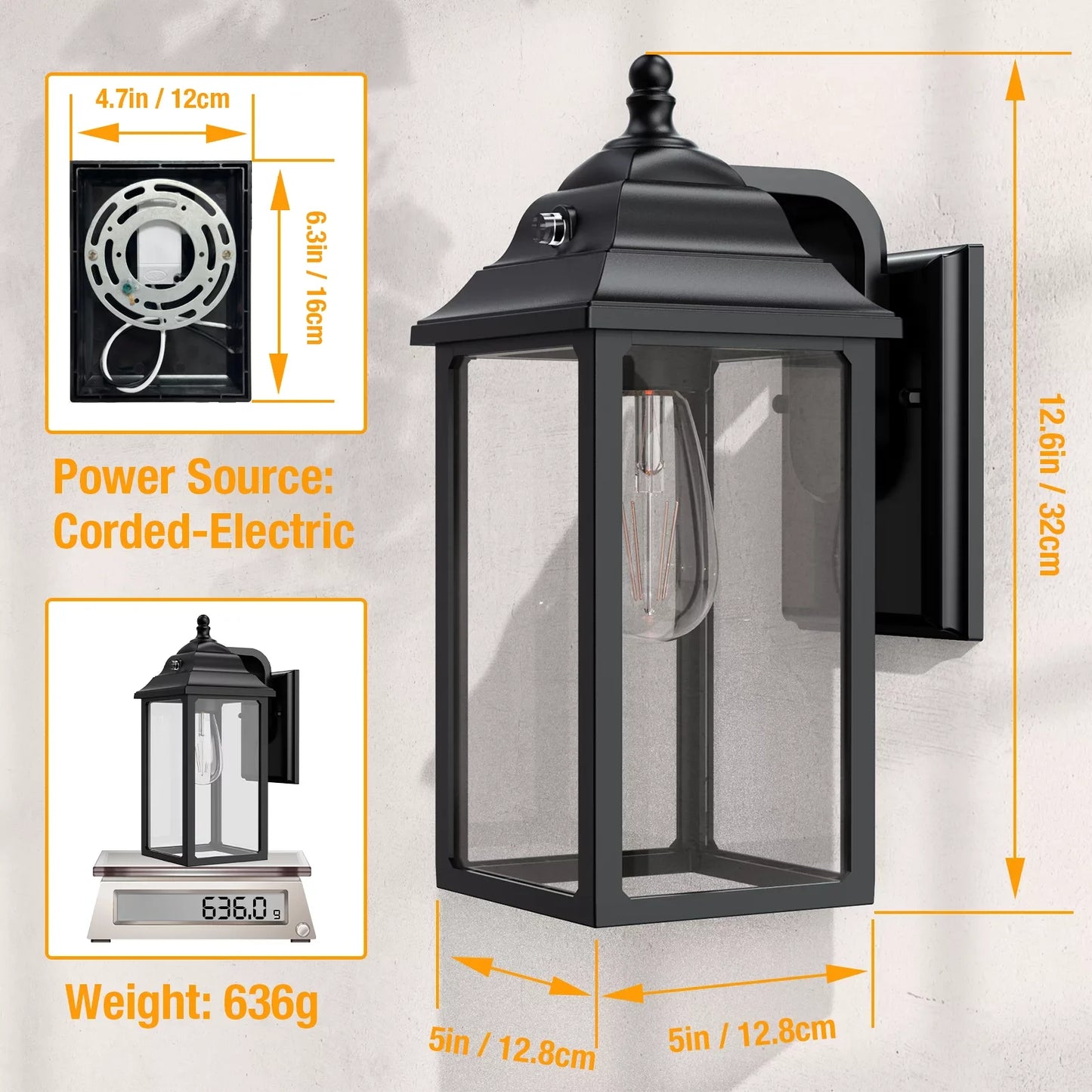 Outdoor Lights Fixture Wall Sconce - 2 Sets