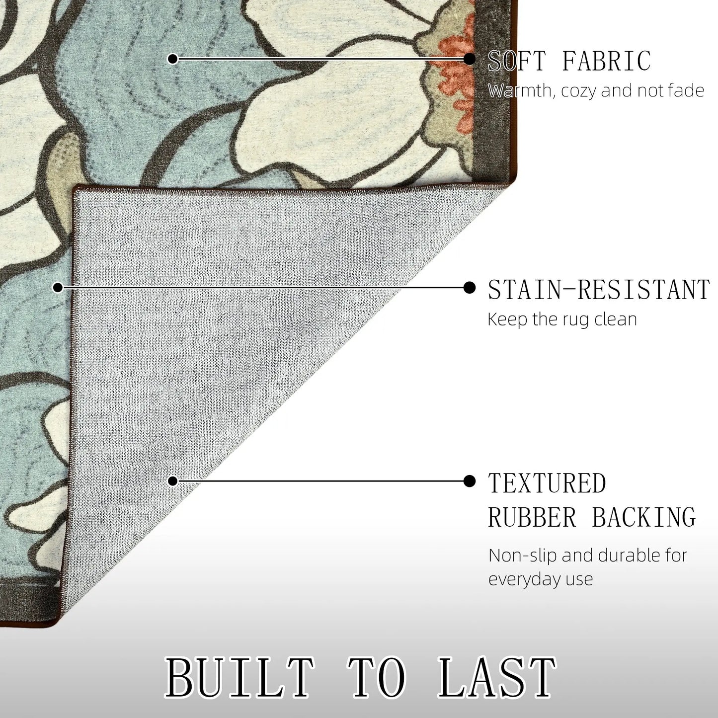 Faux Cashmere Floral Rug
