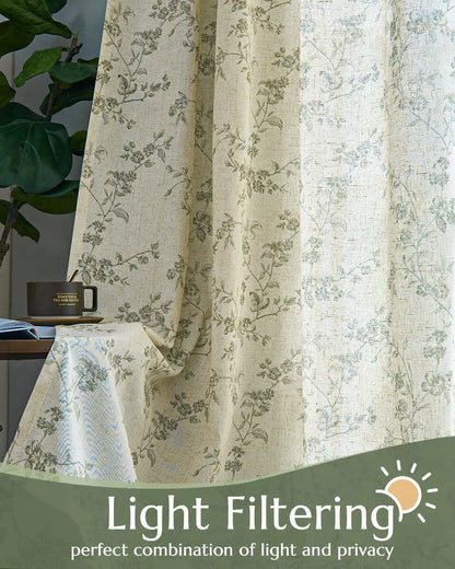 2 Panels Linen Curtains