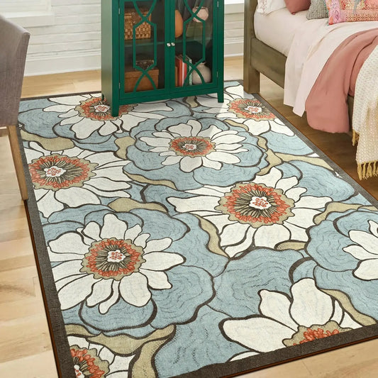 Faux Cashmere Floral Rug