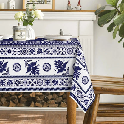 Mexican Floral Birds Rectangle Tablecloth