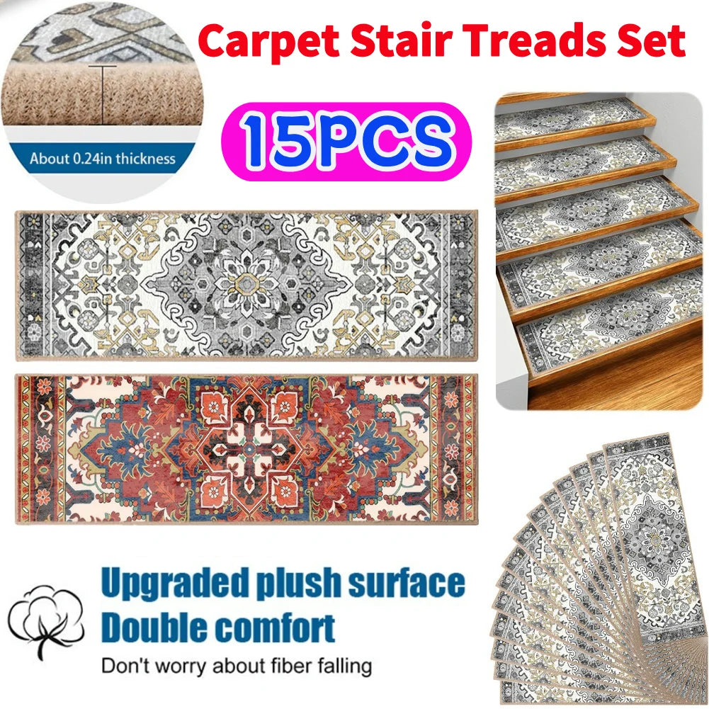 15PCS Carpet Stair Treads Set
